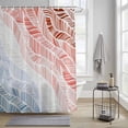 thumbnail image 4 of Summer Red Beach Shower Curtains for Bathroom, Modern Abstract Gradient Red Blue Waves Stripe Washable Fabric Shower Curtain with Hooks Waterproof Bathroom Decor Sets, 66 x 72 Inches, 4 of 9