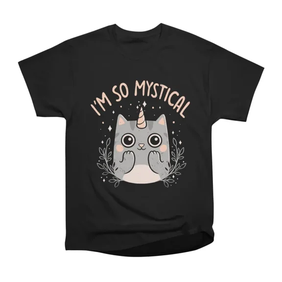 Mystical Kitty Mystic Cute Unicorn Cat Gift T-Shirt Tee Gift For Him Merch For Her Apparel
