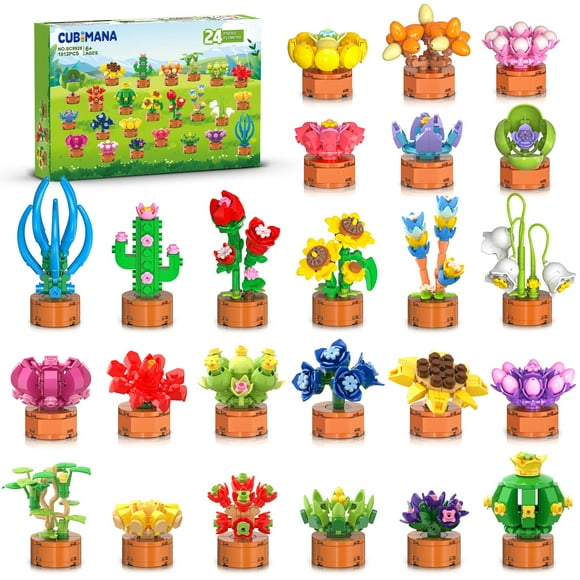 Bloques de construcción, juguete CUBIMANA, 1012 unidades, bonsáis botánicos, 3,6 mm
