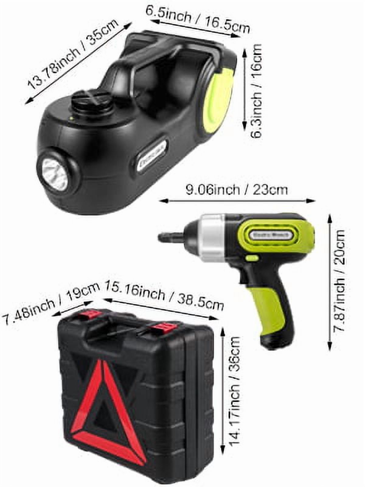VEVOR Electric Car Jack 5 Ton Car Jack Hydraulic, Electric Floor Jack with Electric Impact Wrench, LED Light Hydraulic Jack Car Repair Tool, 135-360 mm Lifting Range for SUV MPV Sedan Truck Repair