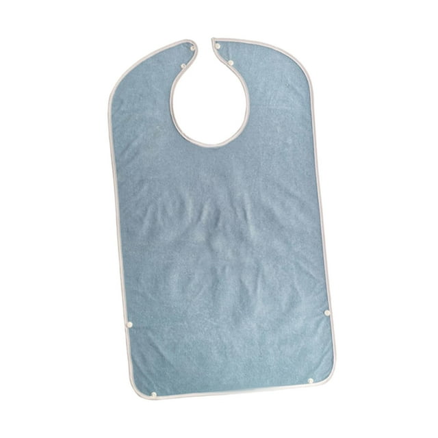 Adult Bib for Eating Washable Reusable Waterproof Clothing Protector for Women Blue