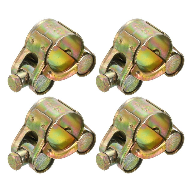 Unique Bargains 4Pack T-Bolt Hose Clamps, 17-19mm/0.67'-0.75' ID Range, Iron Radiator Hose Clamp Intake Clamp