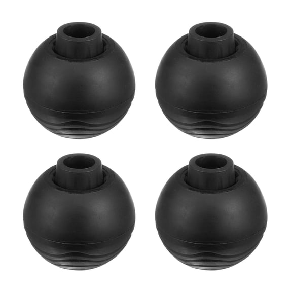 Uxcell 4-Pack Camping Chair Foot Pads, 14mm Rubber Folding Camp Chair Replacement Feet for Hiking/Picnic [Black]