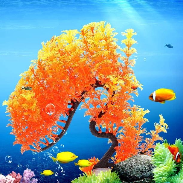 Planta De Agua Artificial Para Acuario, Planta De Agua Biónica De árbol Curvado Sin Paisaje Que No Se Desvanece, Mascotas Para Tanque De Peces, Tanque De Tortuga Para Acuario YLSHRF Otros