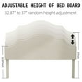 thumbnail image 4 of Noble House Queen Size Platform Bed, Linen Upholstered with Adjustable Headboard, Modern Simple Style, Beige, 4 of 12