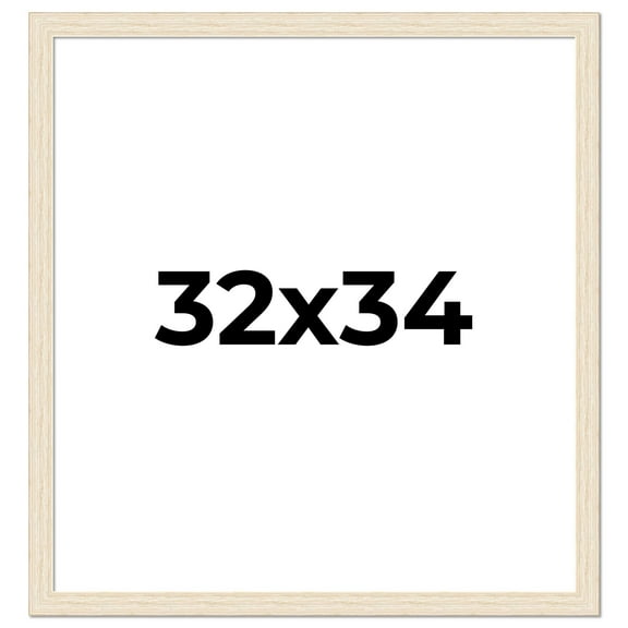32x34 Frame White Barnwood Picture Frame Includes UV Acrylic Plexiglass, Acid Free Foam Backing