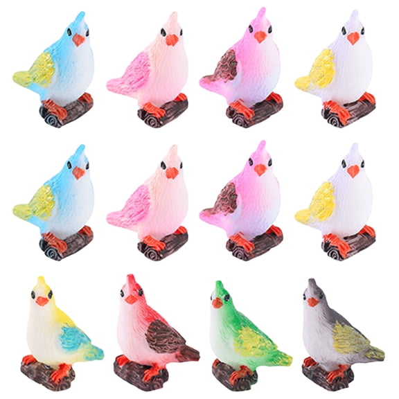YUYUETIME Lovely Resin Bird Figures Assorted Color for Home and Garden Decoration