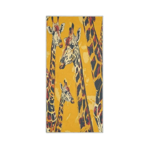 Quick-Drying Towel 30 x 15 Inch Yoga Towels Bath Towels Hand Bath Towels Sport Towel Water Absorption,Light,Easy to Store and Carry Yellow Giraffe