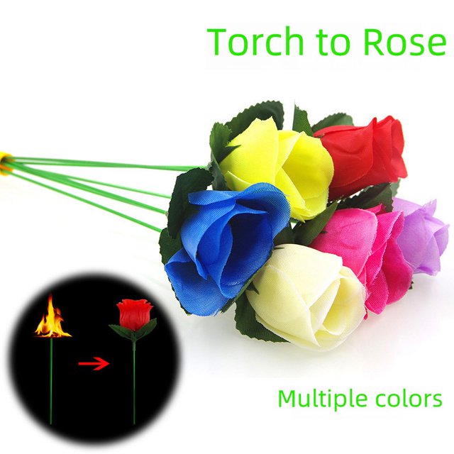 Antorcha convertida en rosa falsa, actuación en múltiples escenas, adecuada para accesorios de flores falsas