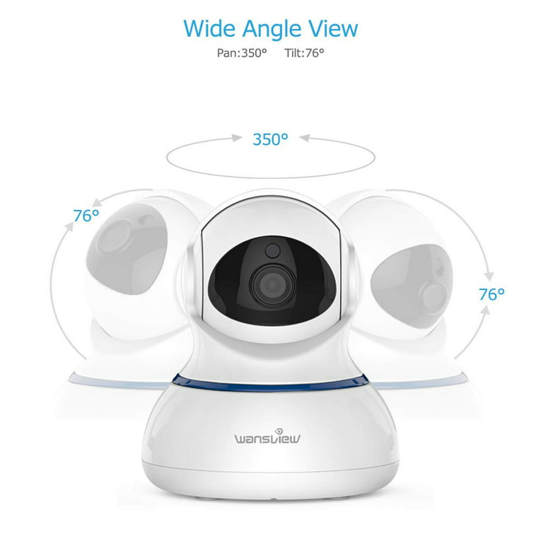 wansview Security Camera Outdoor, 1080P Pan-Tilt 360 Surveillance  Waterproof WiFi Camera, Night Vision, 2-Way Audio, Smart Siren, SD Card  Storage&Cloud Storage,Works with Alexa W9 (with RJ45 Port) White