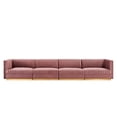 thumbnail image 2 of Sanguine Channel Tufted Performance Velvet 4-Seat Modular Sectional Sofa, 2 of 6