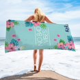 thumbnail image 2 of Beach Pool Summer Water Swimming Towel Blanket Bath Microfiber Ocean Style Beach Towel Absorbent Quick Dry Large Soft Gym Yoga Microfiber Ocean Style 150*75 Inch,1PC, 2 of 5