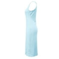 thumbnail image 6 of Summer Plus Size Dresses for Womens 2026 Fashion Solid Color Sleeveless Round-Neck Vent Knee-High Dress, 6 of 9