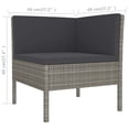 thumbnail image 5 of vidaXL 3 Piece Garden Lounge Set with Cushions Poly Rattan Grey, 5 of 5