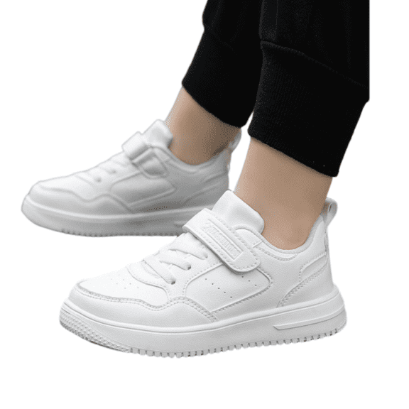 Willtoo Unisex-Child Faux Leather Lightweight Breathable Knit Athletic Running Sneakers for Kids Shoes for Boys Girls