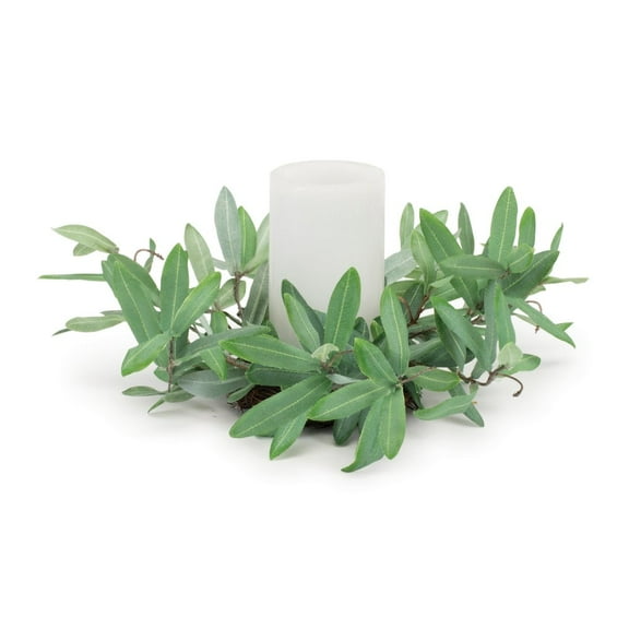 MELROSE INTERNATIONAL Olive Leaf Candle Ring 12"D Polyester (Fits a 3" Candle)