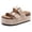 Beige, variant on Women's Platform Slide Sandals with Cork Footbed & Double Buckles, Summer Chunky Slides for Women, Summer Beach Shoes Indoor Outdoor