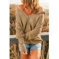 thumbnail image 5 of Redhotype Elegant Zipper V-Neck Hoodie, Drop Sleeves, Versatile All-Day Chic, 5 of 8