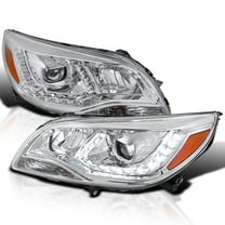 Spec-D Tuning LED Chrome Projector Headlights Compatible with 2013-2015 Chevy Malibu, Left Right Pair Headlamps Assembly