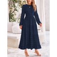 thumbnail image 6 of Blue Long Sleeve Tiered Maxi Dress With Floral Print, 6 of 28