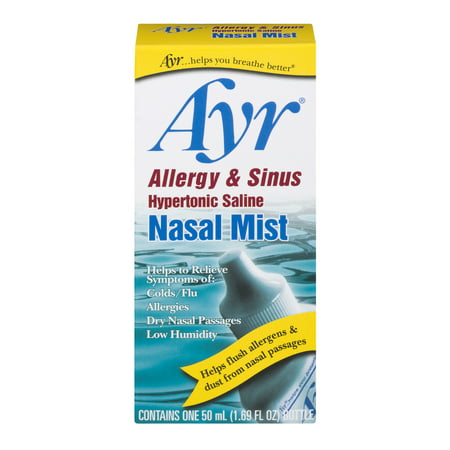 Ayr Allergy & Sinus Hypertonic Saline Nasal Mist Spray, 1.69 Fl (Best Way To Use Saline Nasal Spray)