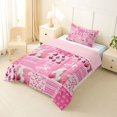 thumbnail image 3 of jejeloiu Pink Western Cowgirl Twin Comforter Sets Kids,Girly Patchwork Plaid Buffalo Bedding Set,Reversible,2pcs, 3 of 8