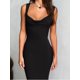 thumbnail image 3 of Vestido REORIA de verano con cuello vuelto, malla, sin mangas, negro, talla M, para mujer, 3 of 6