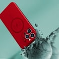 thumbnail image 3 of For iPhone 15 Magnetic Ring Circle Camera Cap KickStand Hybrid UV Paint Matte Finish Case - Red, 3 of 4