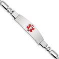 thumbnail image 1 of Sterling Silver Rhodium-plated Medical ID Figaro Link Bracelet 7 Inch "Bracelets, 1 of 2
