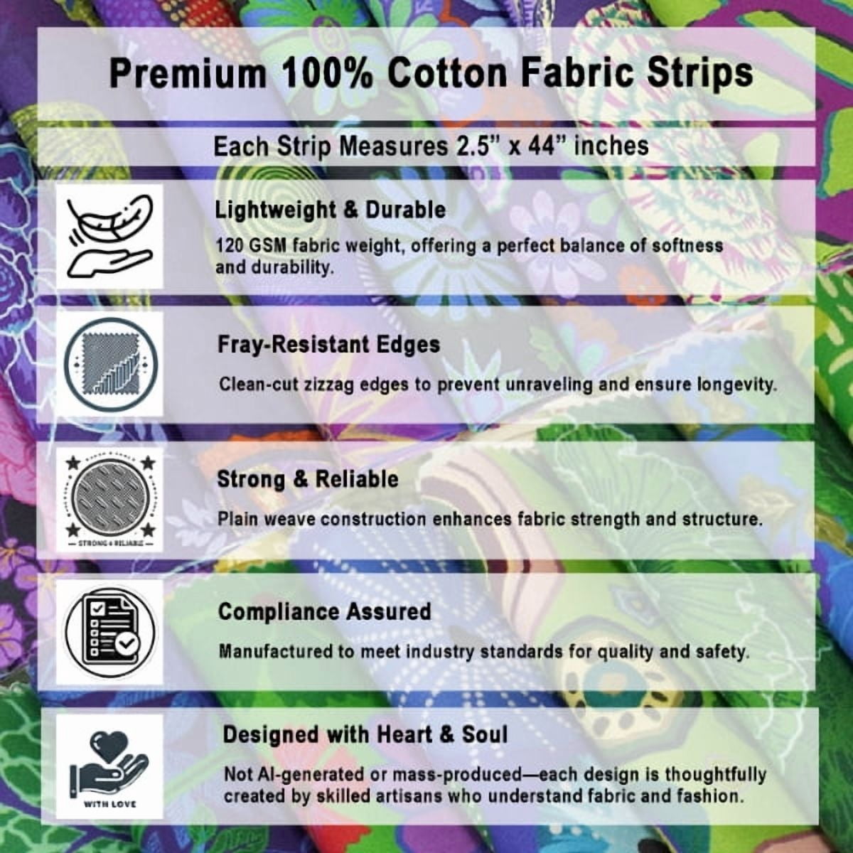 Soimoi Jelly Roll Fabric Strips for Quilting, Precut Fabric for DIY, 40 Strip Assorted Bundle, Jelly Roll For Scrapbooking, Perfect Quilting Fabric for Sewing, Craft, Home Decor- Ocean Garden Bliss