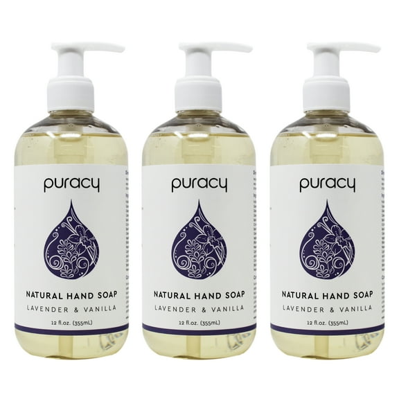 Puracy Natural Liquid Hand Soap Lavender & Vanilla 3 x 12oz