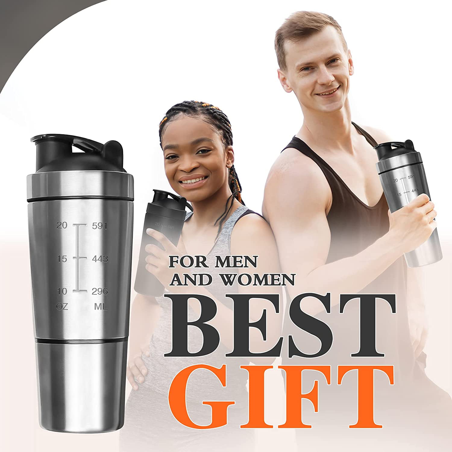 720ml Protein Powder Shaker Bottle Men Women Fitness Sports