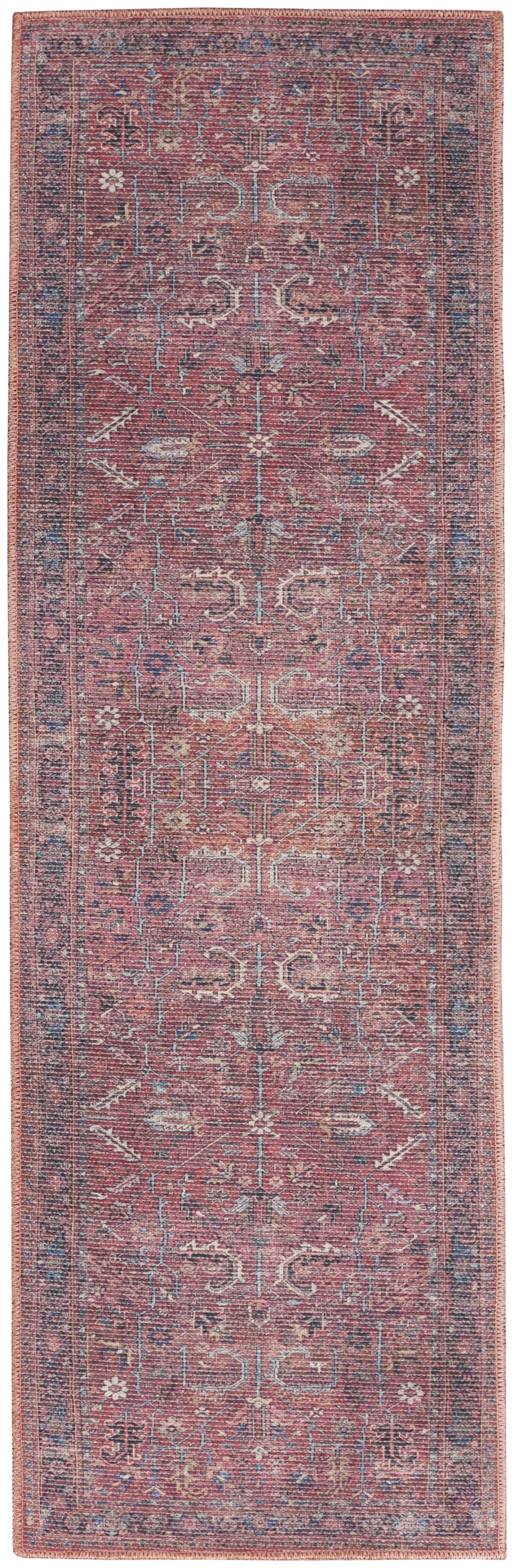 Nourison Machine Washable Series 1 Vintage Brick 2'2" x 10' Area Rug, (2x10)