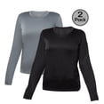 thumbnail image 1 of Blank Activewear Lot de 2 T-Shirts à Manches Longues pour Femmes, Tissu de Performance à Séchage Rapide, 1 of 3