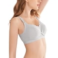 thumbnail image 3 of Sujetador de lactancia posparto fino de algodón, ropa interior transpirable antihundimiento para mujeres que amamantan, ropa interior de lactancia de verano (gris claro azul 90C), 3 of 9