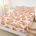 thumbnail image 4 of Erosebridal Cartoon Capybara Frog Bed Sheets 4pcs For Kids,Cute Animal King Sheets For Children Boys Girls,Lightweight Room Decor, 4 of 5