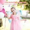 thumbnail image 3 of Set of 2 Youngsters Butterfly Costume Set, Includes 2 Pcs Fairy Princess Butterfly Wings, 2PCS Star Wands, and 2PCS Hairbands for Cosplay, Dress Up, Pretend Play, 15" x 13.8", 3 of 6