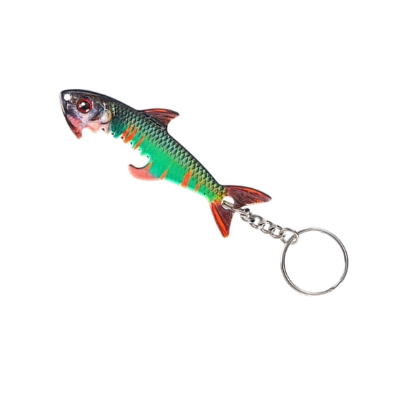 Durable Portable Alloy Fish Bottle Opener Keychain Creative Realistic Design
