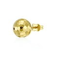 thumbnail image 5 of Wellingsale Ladies 14k Yellow Gold Polished Diamond Cut Ball Earrings, 5 of 7