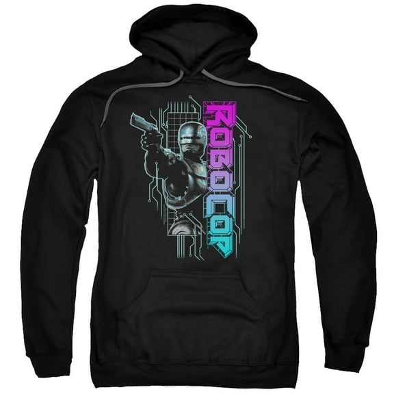Robocop Robo Neon Adult Pullover Hoodie Sweatshirt Black