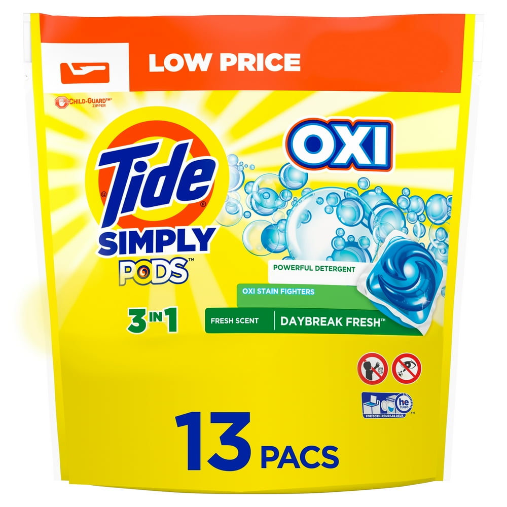 Tide Simply Pods Daybreak Fresh, 13 Ct Laundry Detergent Pacs Walmart