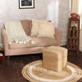 thumbnail image 5 of · REDEARTH · Cube Pouf Foot Stool Ottoman - Jute Braided Pouffe Poof Accent Sitting - Set of 2 Footrest for The Living Room, Bedroom, Nursery, Patio, Lounge, Office - 14.5”x14.5”x16” - Natural, 5 of 9