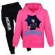 thumbnail image 1 of Moonsky Girl/boy Fashion Casual Long Sleeve Wednesday Printed Hooded Sweatshirt Pants Set Hoodies New Logo Fashion Cool Hoodie Men Women Sweatshirts(170#Hot Pink), 1 of 2