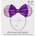 thumbnail image 2 of Brook + Bay Sequin Glitter Mouse Ears Headband - Minnie Ears & Mickey Ears Adult Bow Headbands, 2 of 7