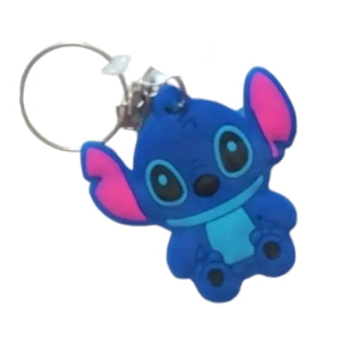Cartoon Rubber Keychain with Holder Clip - Stich Keychain (1 Count)