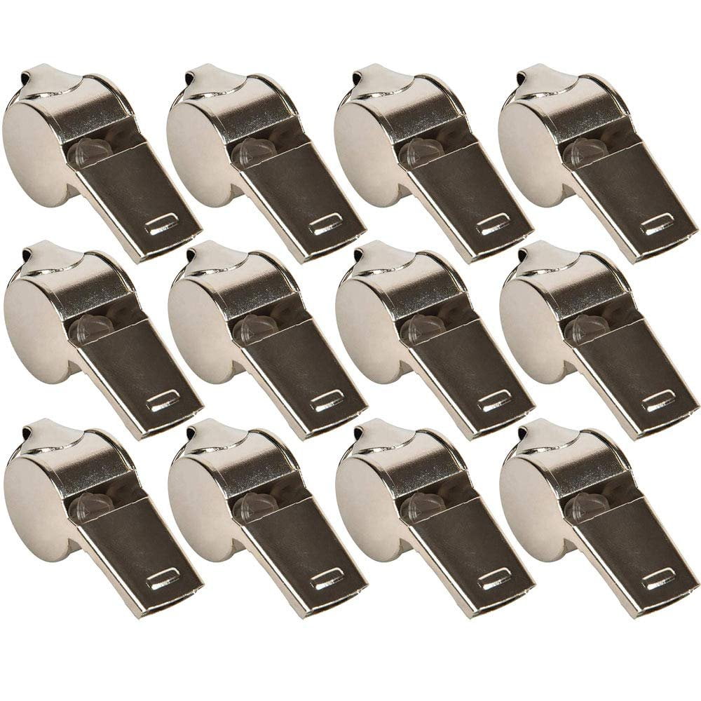 2 Metal Whistle Keychain 12 Pack of Loud Noisemaker Ideal for