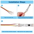 thumbnail image 4 of Uxcell Paquete de 10 conectores de tira de luz LED de 3 pines de 10 mm para tiras de luz LED de un solo color COB 2835 3528 [Rojo Amarillo Blanco], 4 of 6