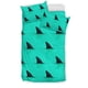 thumbnail image 1 of Juego de cama de funda nórdica con estampado de aleta de tiburón, 1 of 5
