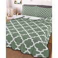 thumbnail image 3 of Quilts Twin XL Size, Sage Green Morocco Soft Comforter Bedding Set for Bed, Minimalist Boho Ethnic Abstract Motif Lightweight Quilted Bedspread with Pillow Cover(2 Pieces) for All Season, 68x98 Inch, 3 of 6