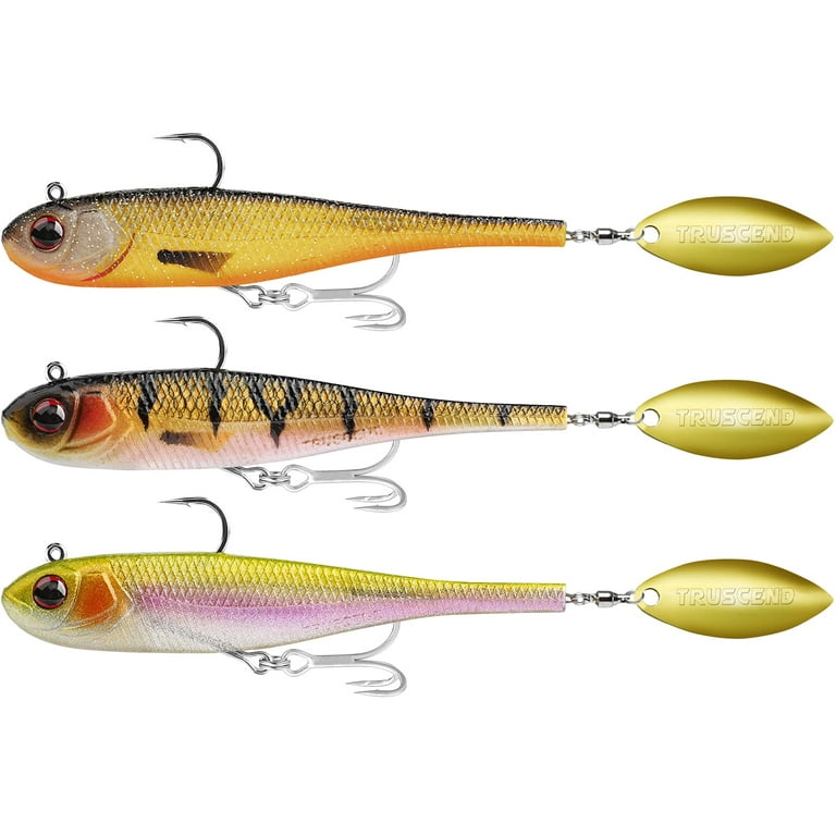 Pre-Rigged Fishing Lures, Premium Shrimp Lure with VMC Hook, Best Bottom  Soft Swimbaits for Bass, Fishing Baits with Spinner, Bass Trout Crappie